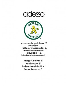 adesso A's Menu